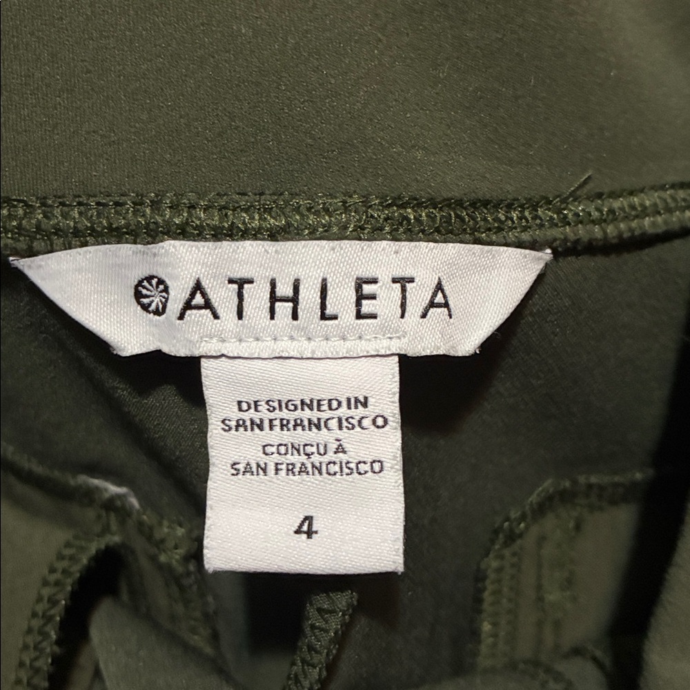 Athleta Endless High Rise Pant Army green Slim straight leg Pull on Womens 4 - Picture 9 of 11